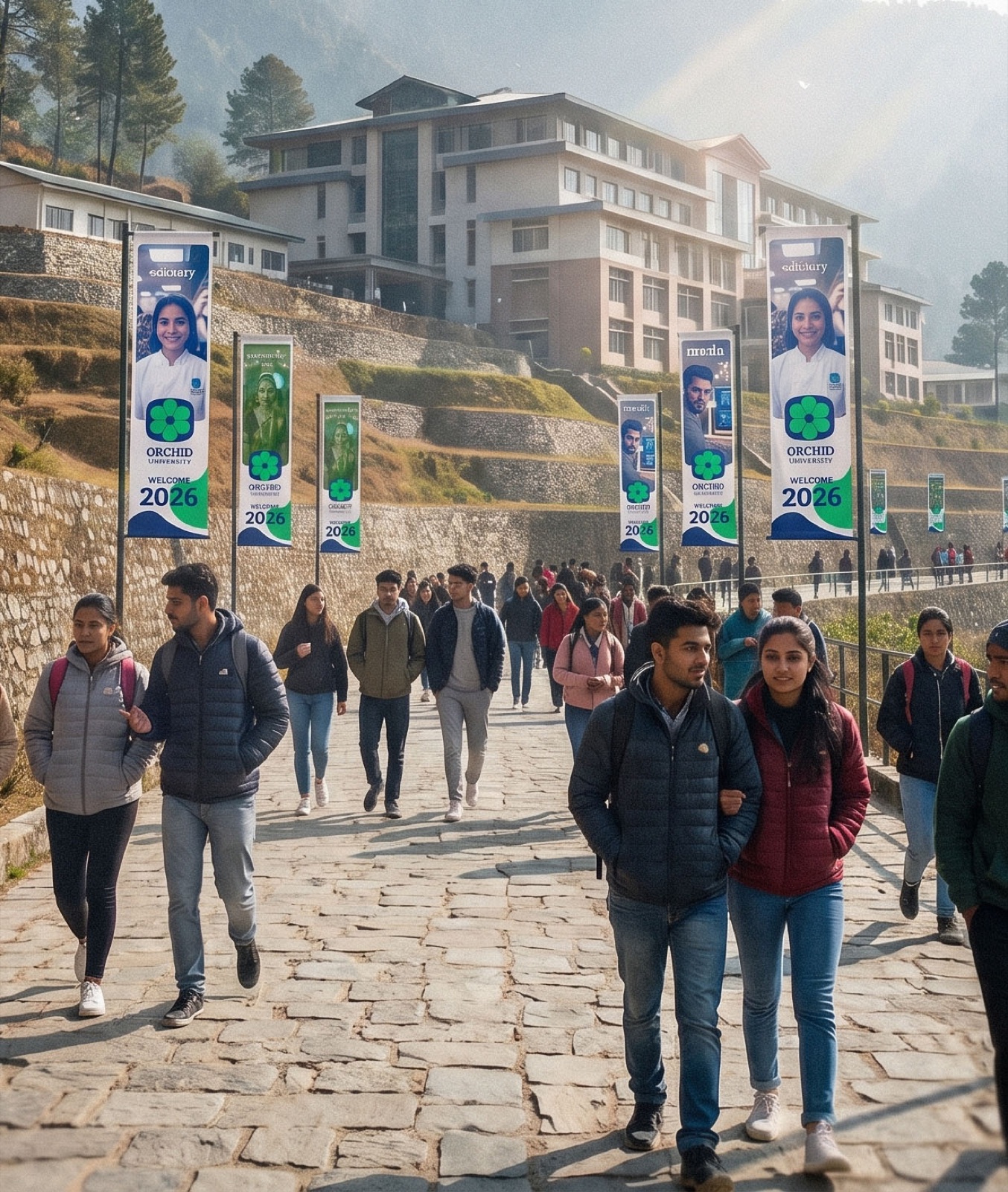 Students on the Orchid campus