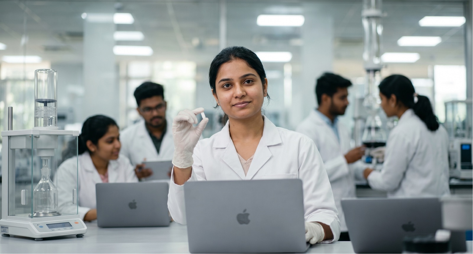 Students working in a research laboratory